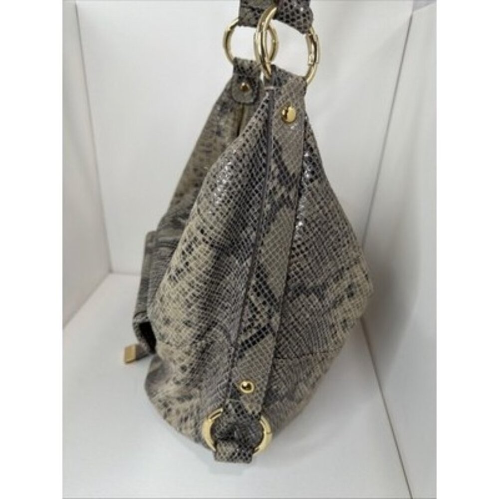 Michael Kors Python Embossed Leather Hobo Shoulde… - image 5